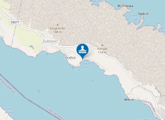 Map of Plaža Plat