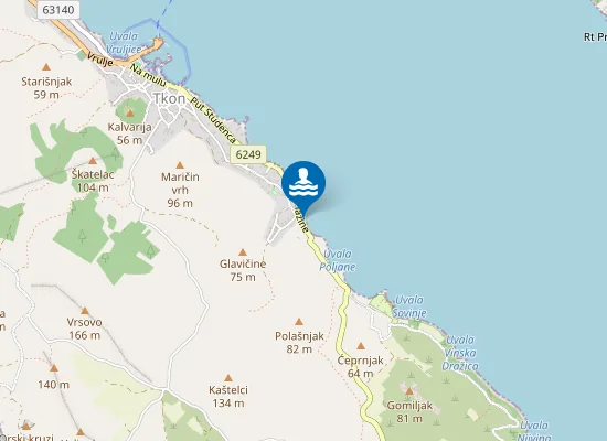 Map of Klanac beach