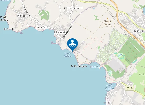 Map of Plaža Bilotinjak