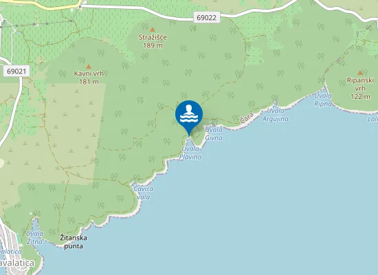Map of Plaža Plavina