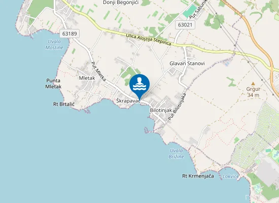 Map of Plaža Škrapavac