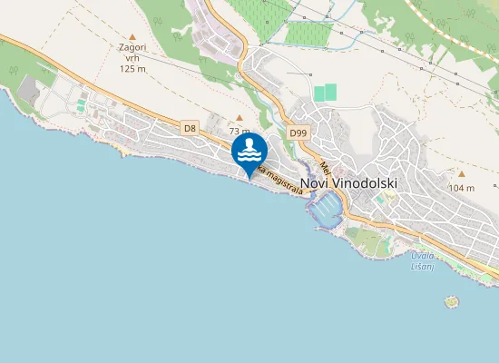 Map of Bribirska beach