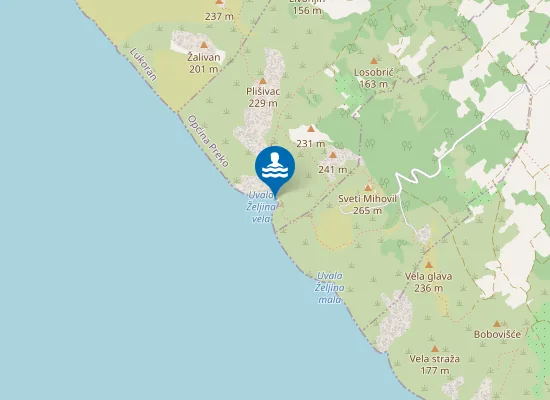 Map of Željina vela