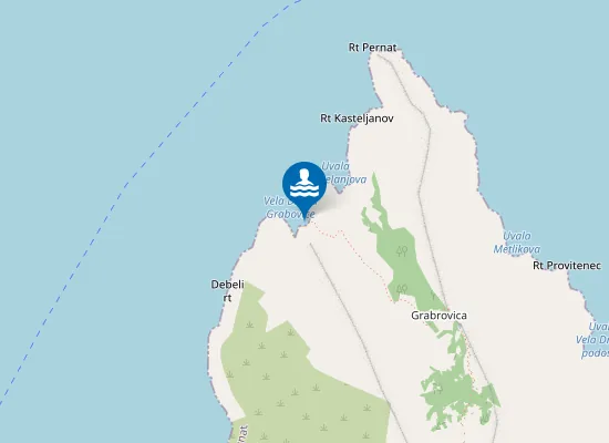 Map of Grabrovica beach