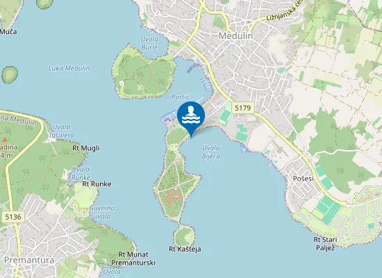 Map of Camping Medulin Beach
