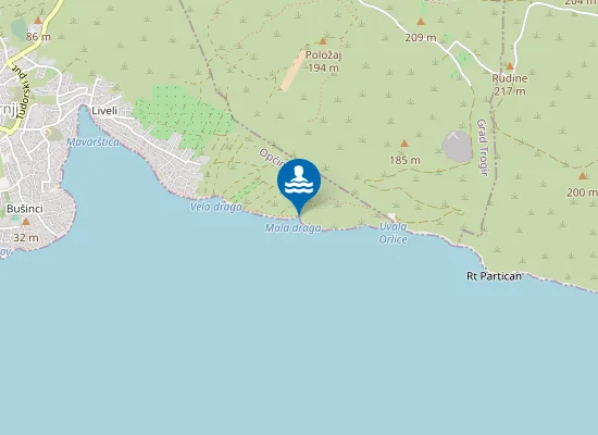 Map of Mala Draga