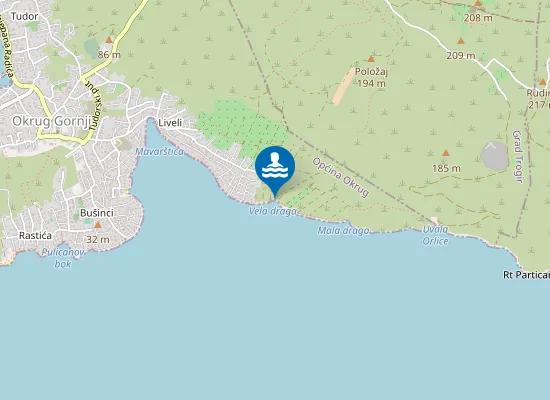 Map of Vela Draga