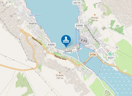 Map of Gradska Plaža