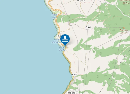 Map of Plaža Planikovac