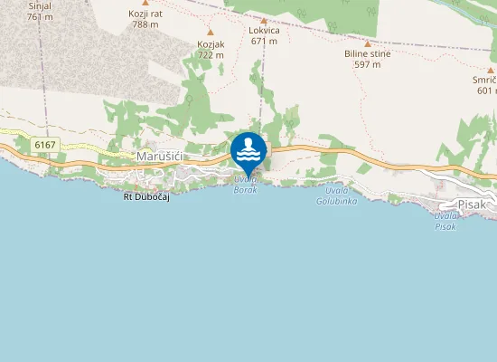 Map of Plaža Borak