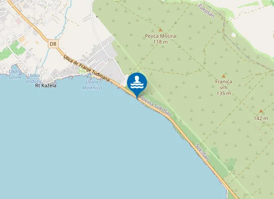Map of Plaža Tustica