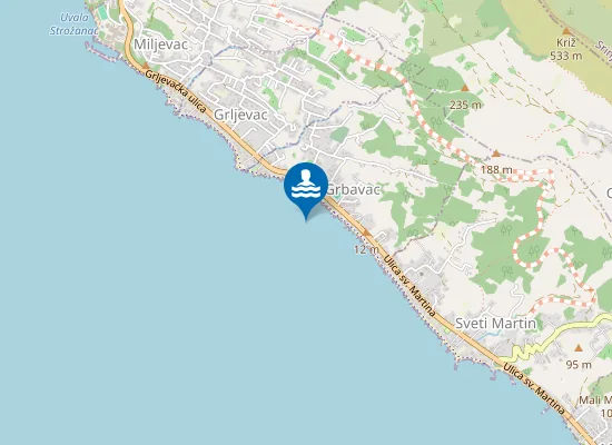 Map of Plaža Grljevac