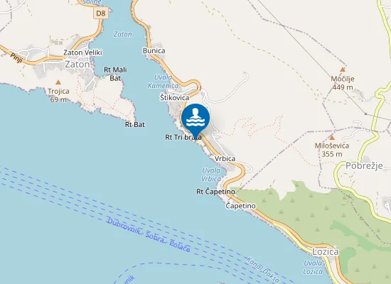 Map of Plaža Tri brata