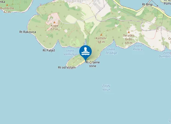 Map of FKK / Naturist Beach Crvene Stjene