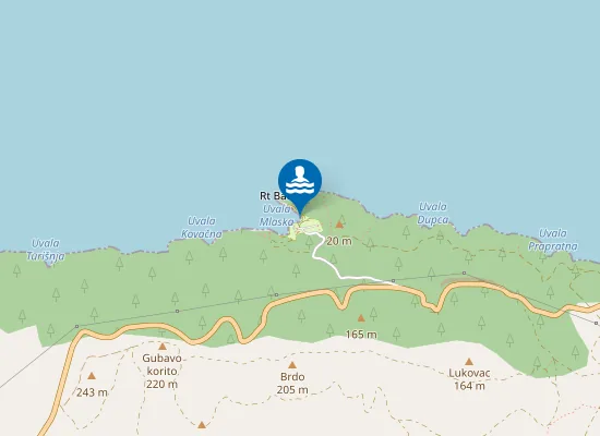 Map of Mlaska Beach