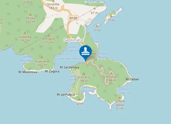 Map of Mala Saplunara
