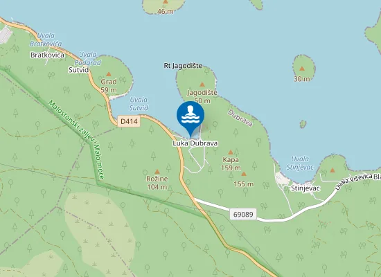 Map of Luka Dubrava beach