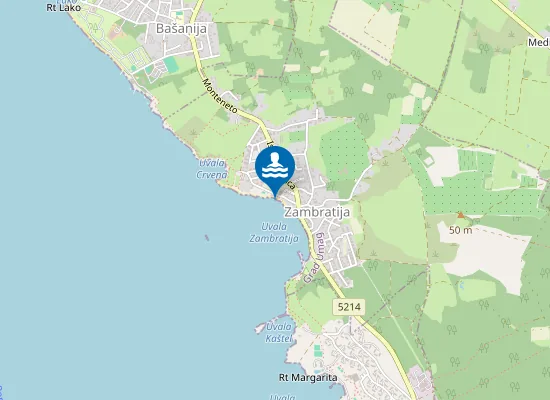 Map of Plaža Zambratija