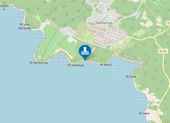 Map of Barbariga Beach