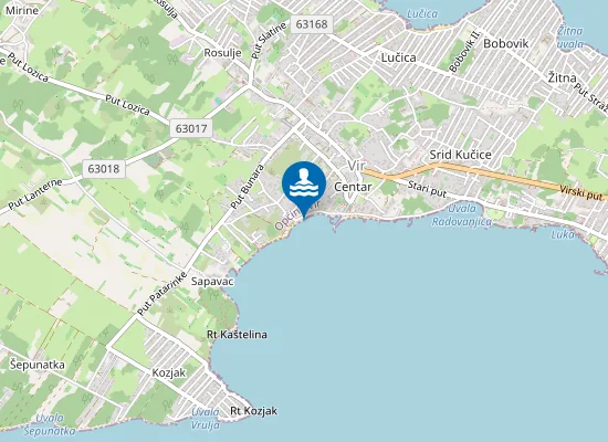 Map of Plaža Jadro Zapad