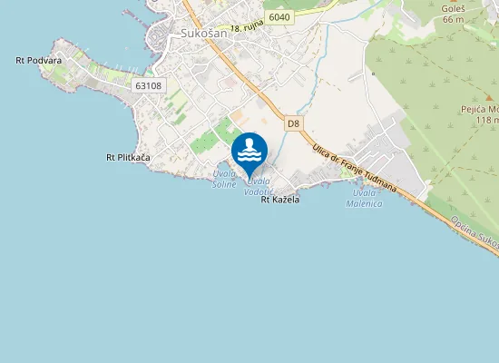 Map of Plaža Vodotič