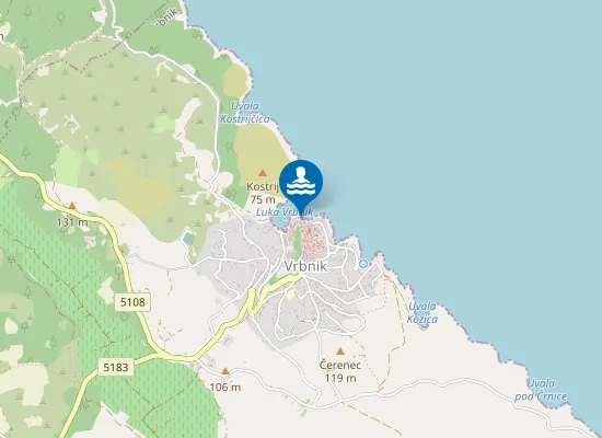 Map of Pod Kovač / Secret Beach