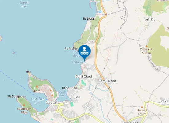 Map of Obod Plaža