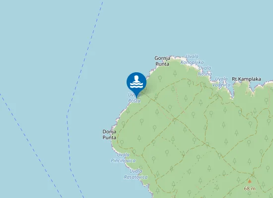 Map of Pošta beach