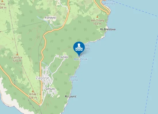 Map of Mala Plaža