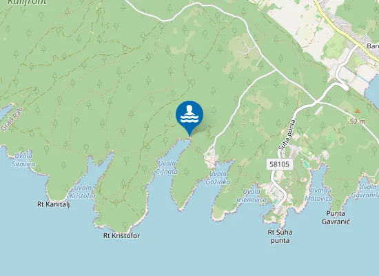 Map of Ćifnata beach