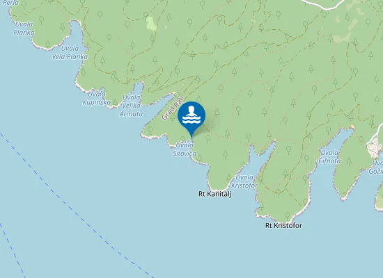 Map of Sitovica beach