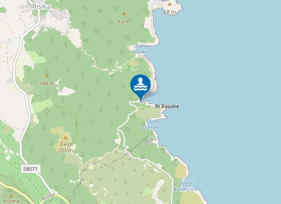 Map of Plaža Mala Javna