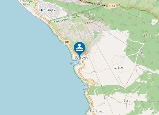 Map of Plaža Spasovac