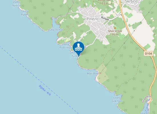 Map of Beach Sveti Fuska