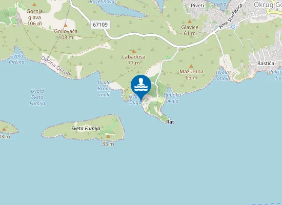 Map of Konoba Duga beach