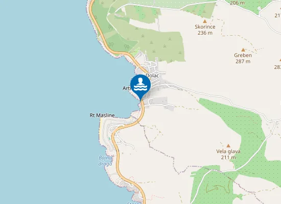 Map of Beach Rtić