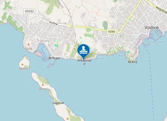 Map of Plaža Plitka Punta