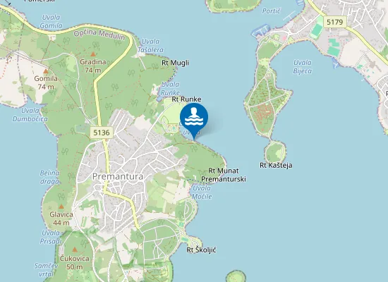 Map of plaža Munte