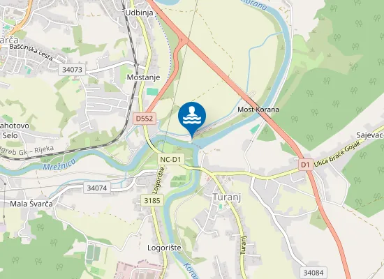 Map of Kupalište Mostanje