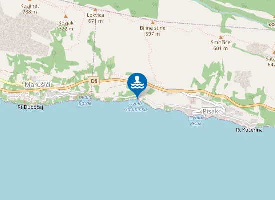 Map of Medovača Cove