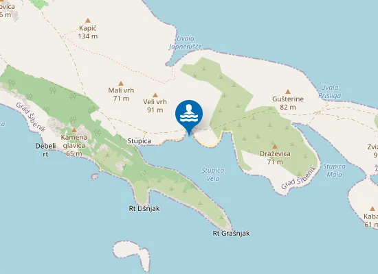 Map of Plaža Stupica