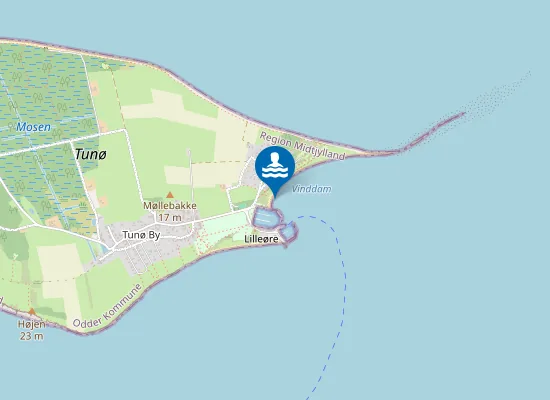 Map of TUNØ, ØST FOR HAVNEN