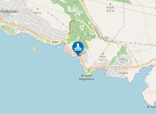 Map of Plaža Grabrova