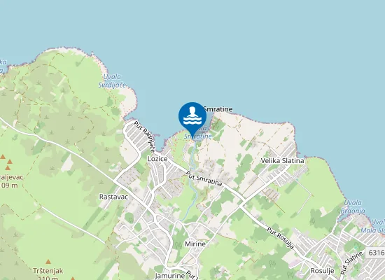 Map of Plaža Škrpinica