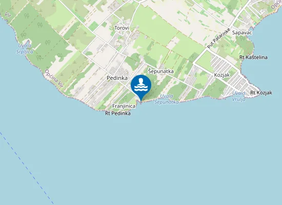 Map of Plaža Pedinka