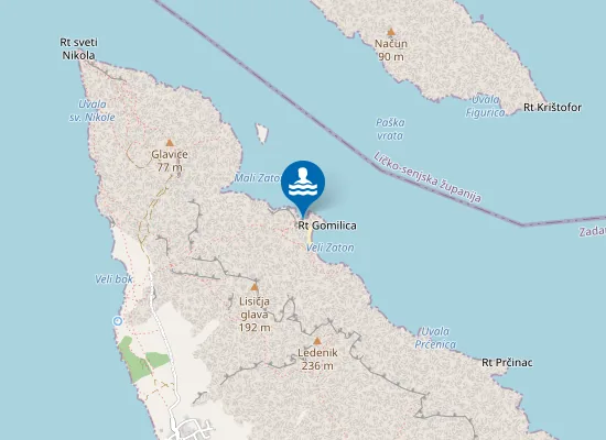 Map of Plaža Gomilica
