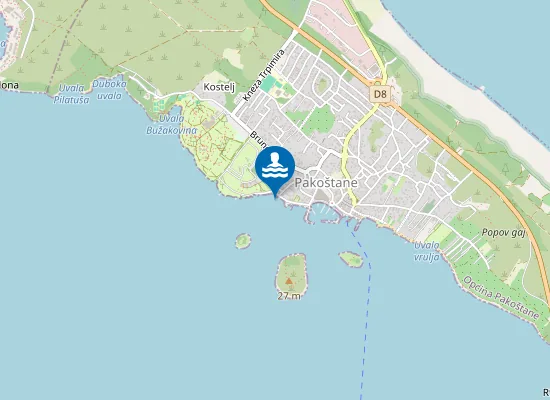 Map of Plaža Pakoštane