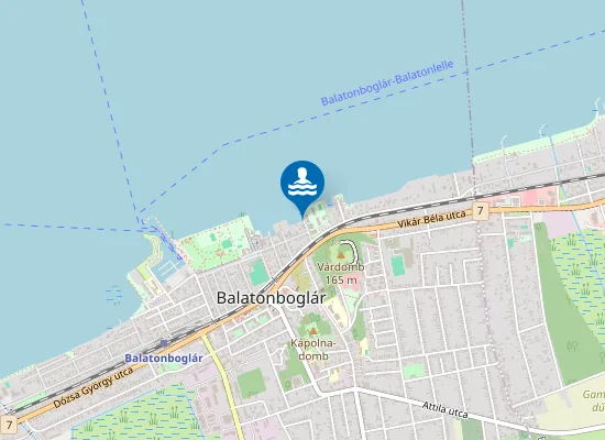 Map of Balatonboglári kutyás fürdetőhely