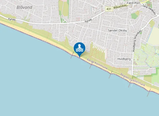 Map of BLÅVAND STRAND VED HØFDE 1