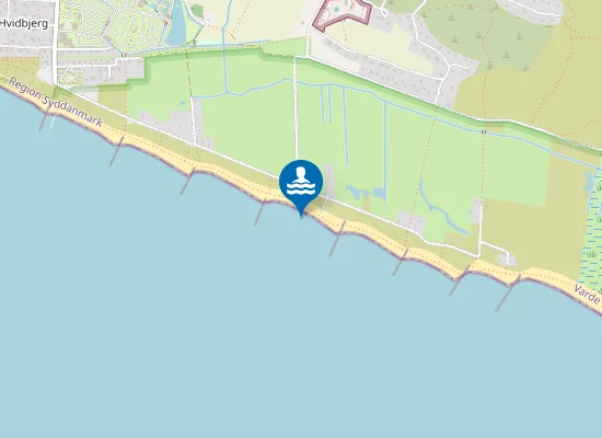 Map of HVIDBJERG STRAND VED GRØNNINGEN (~HØFDE 7 OG 8)